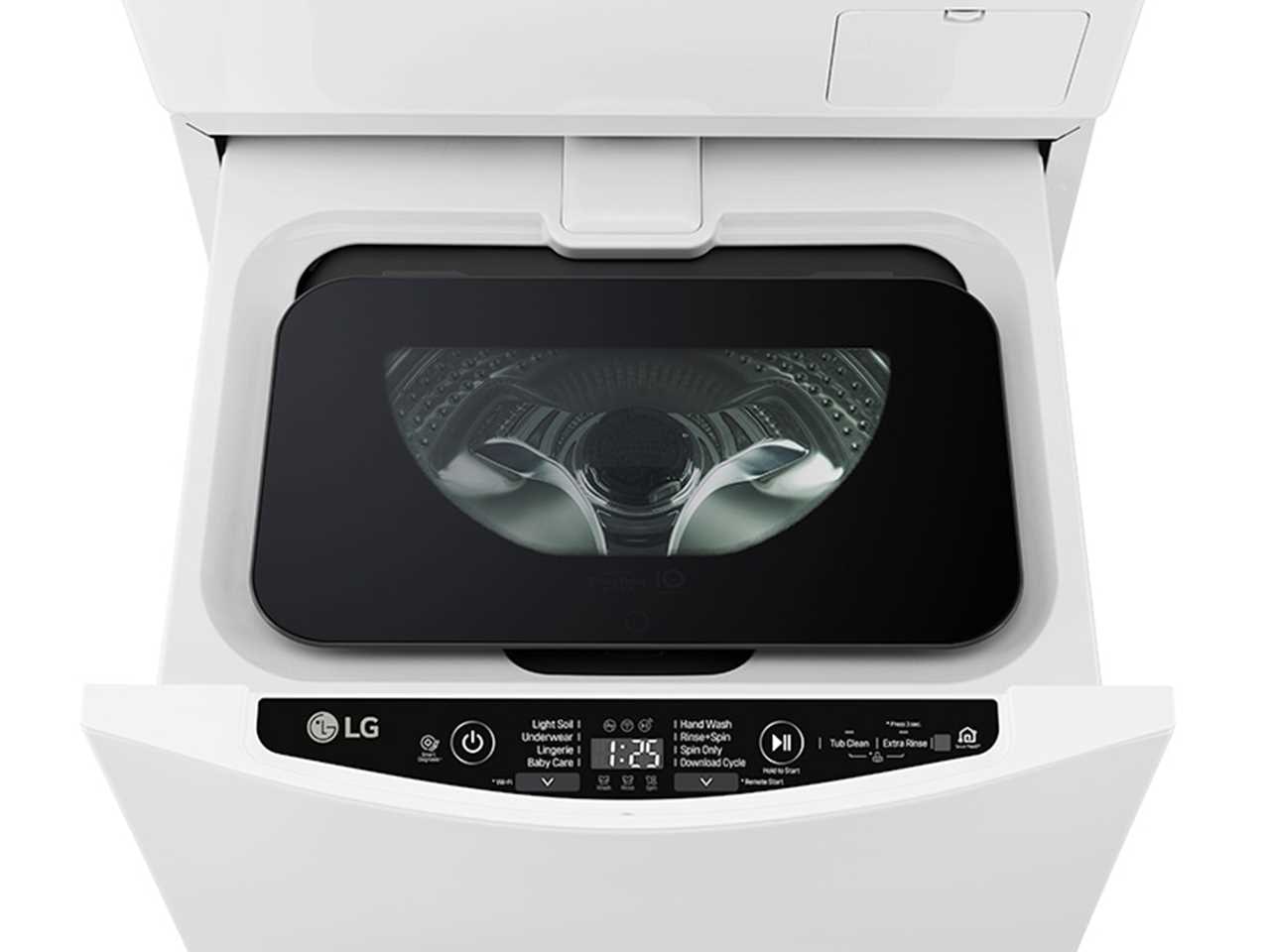 Приближённый вид на мини-машинку у стиральной машины LG TWINWash™