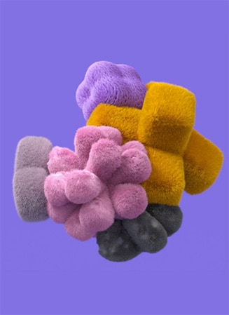 Абстрактные образы вдохновения для каждого из отличительных продуктов бренда.