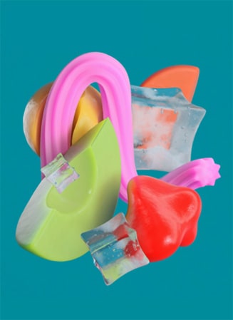 Абстрактные образы вдохновения для каждого из отличительных продуктов бренда.