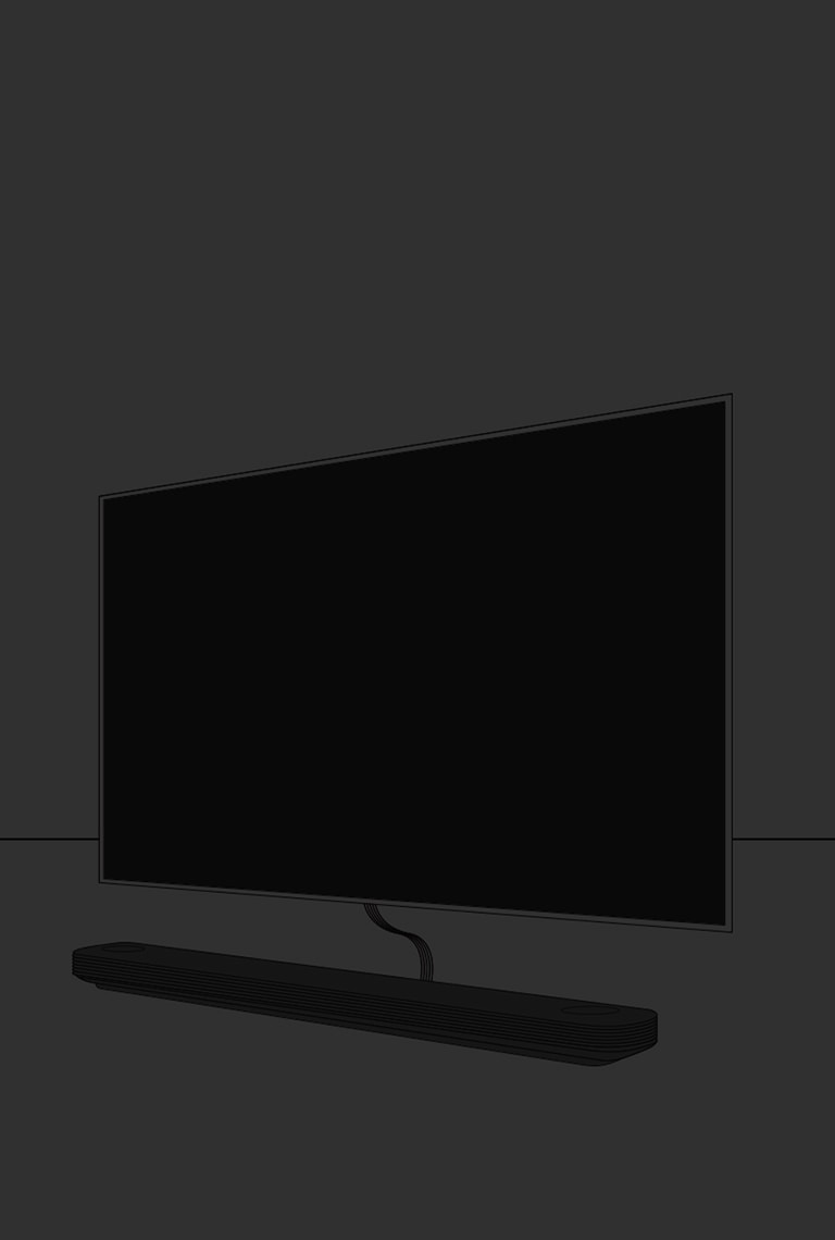 Вид спереди TV «Одно целое со стеной» LG SIGNATURE, висящего на стене