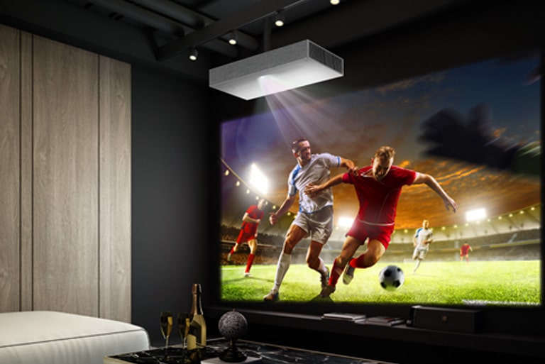 LG CineBeam устанавливается под потолком.