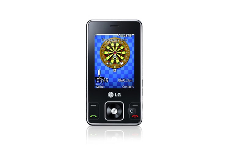 LG Mobiltelefon med 2,4-tums LCD, 5 Mp-kamera, kameraknappar, LED-blixt och musikspelare, KC550