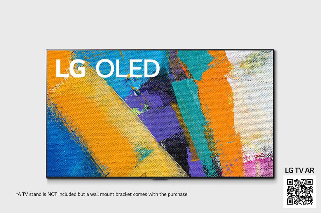LG 65'' Gallery OLED GX 4K TV med integrerat väggfäste, Front view with infill image, OLED65GX6LA