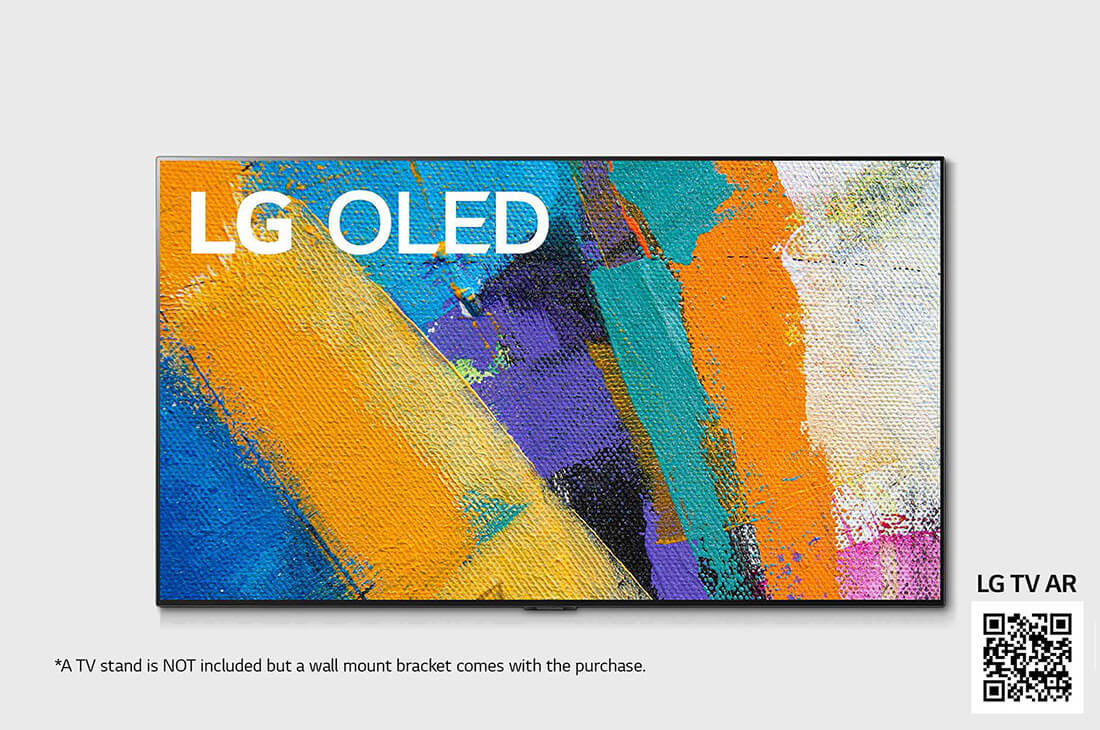 LG 55'' Gallery OLED GX 4K TV med integrerat väggfäste, Front view with infill image, OLED55GX6LA