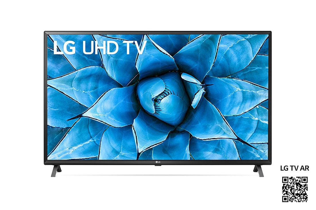LG UN73 49 inch 4K Smart UHD TV, front view with infill image, 49UN73006LA