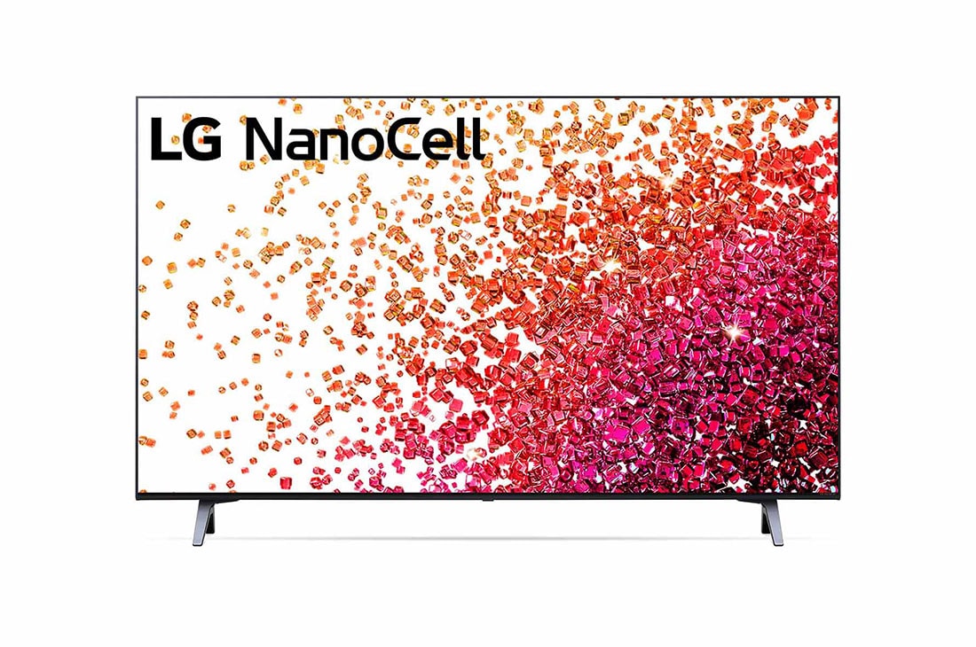 LG 43NANO756PR, LG NanoCell TV sedd framifrån, 43NANO756PR