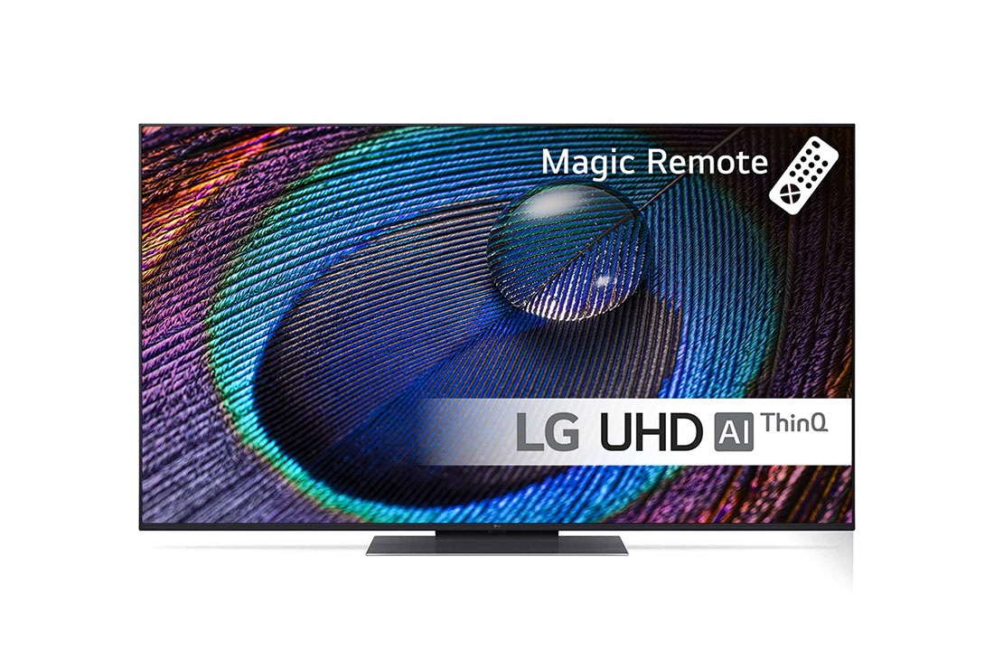 LG 55'' UHD UR91 - 4K TV (2023), LG UHD TV sedd framifrån, 55UR91006LA
