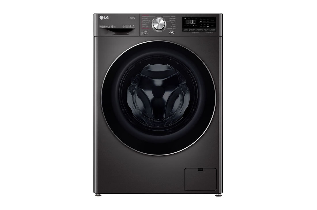 12 kg Tvättmaskin(Svart) - Steam+, Energiklass A, , TurboWash360 , AI DD , Smart Diagnosis med Wi-Fi