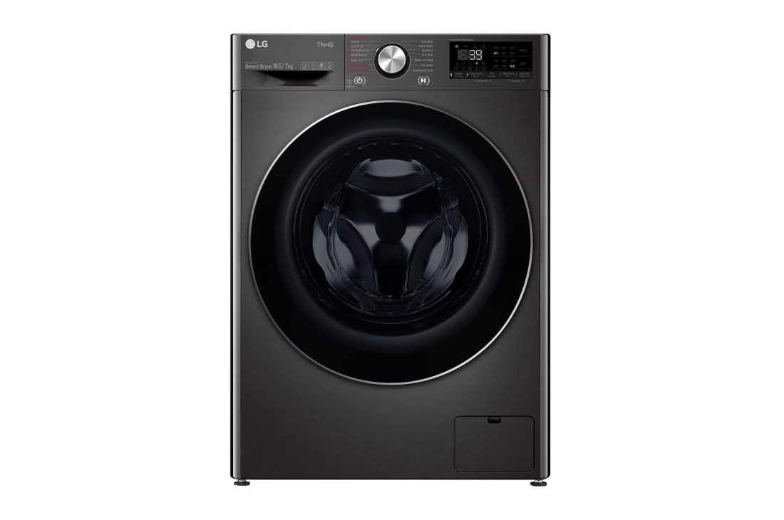 LG 10.5 kg / 7 kg Tvättmaskin/Torktumlare(Svart) - Steam, Energiklass E, TurboWash™360, AI DD™, Smart Diagnosis™ med Wi-Fi, CV90J7S2BE