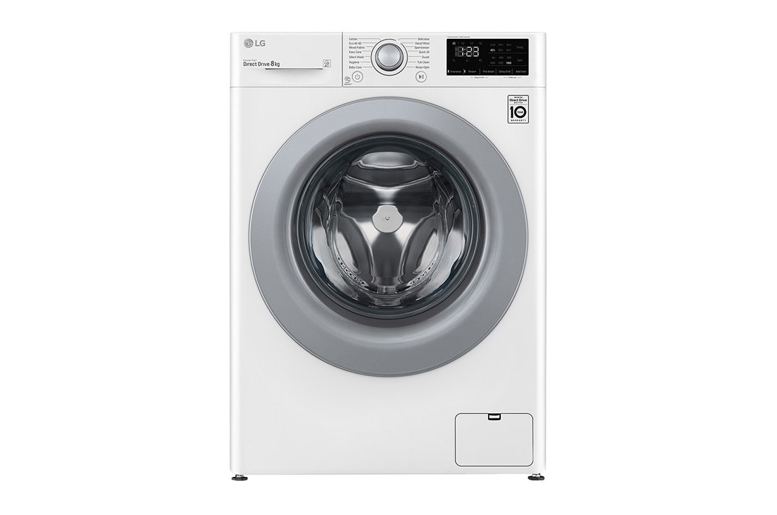 LG 8 kg Tvättmaskin(Vit) - Energiklass D, AI DD™, Smart Diagnosis™, K4WV308N1W