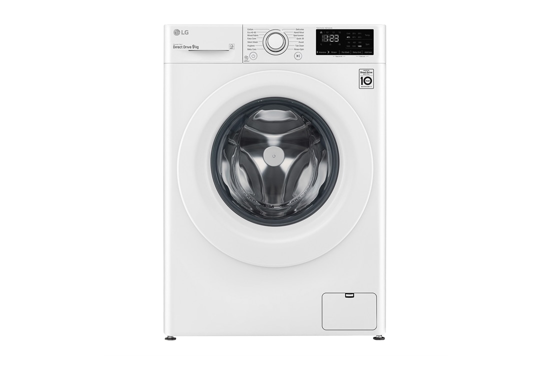 LG 9 kg Tvättmaskin(Vit) - Energiklass D, AI DD™, Smart Diagnosis™, F4WP209N0W