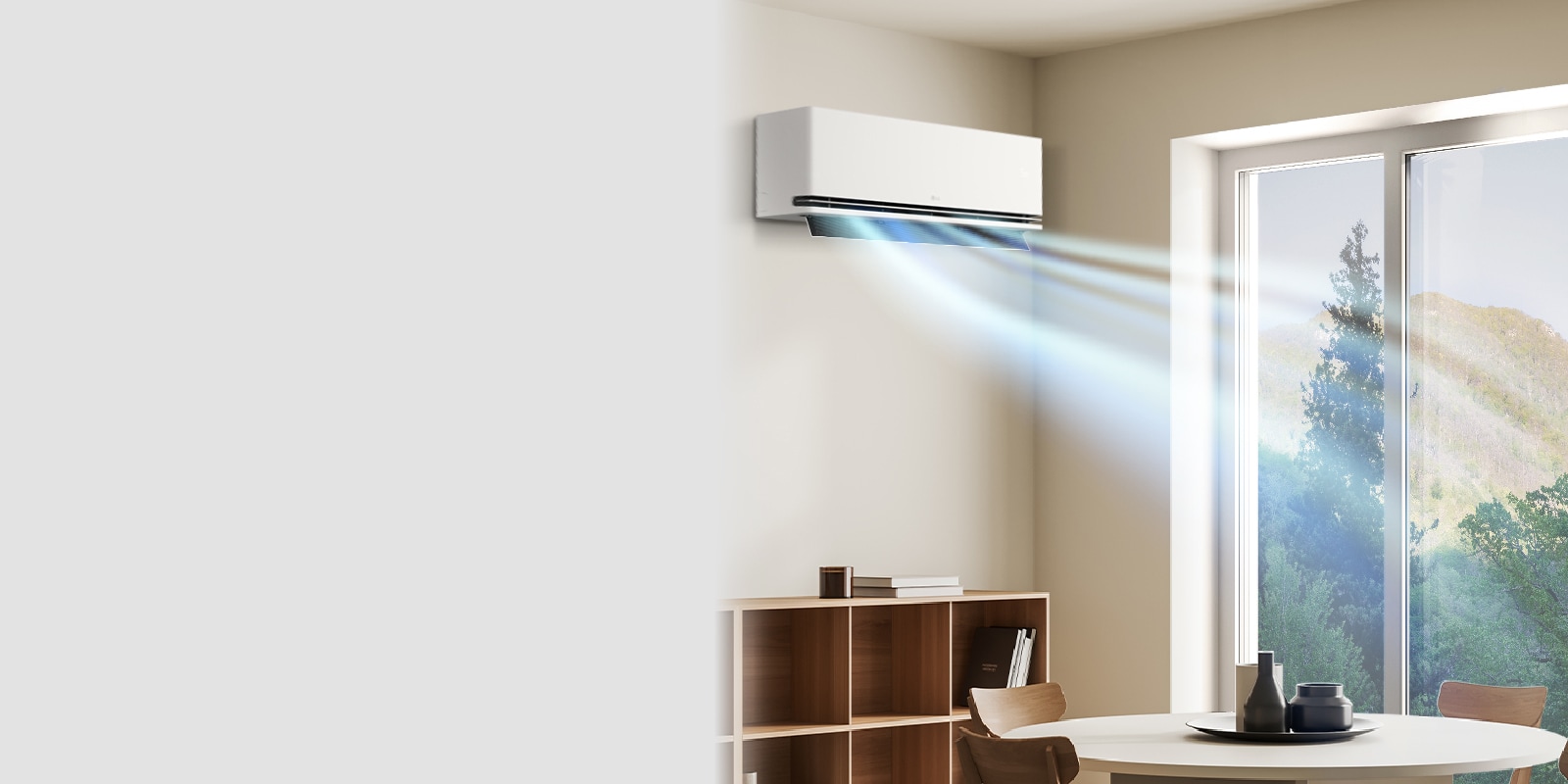 Klimatizácia LG s detekciou otvoreného okna znižuje výkon, keď je okno otvorené na vetranie, aby sa šetrila energia.