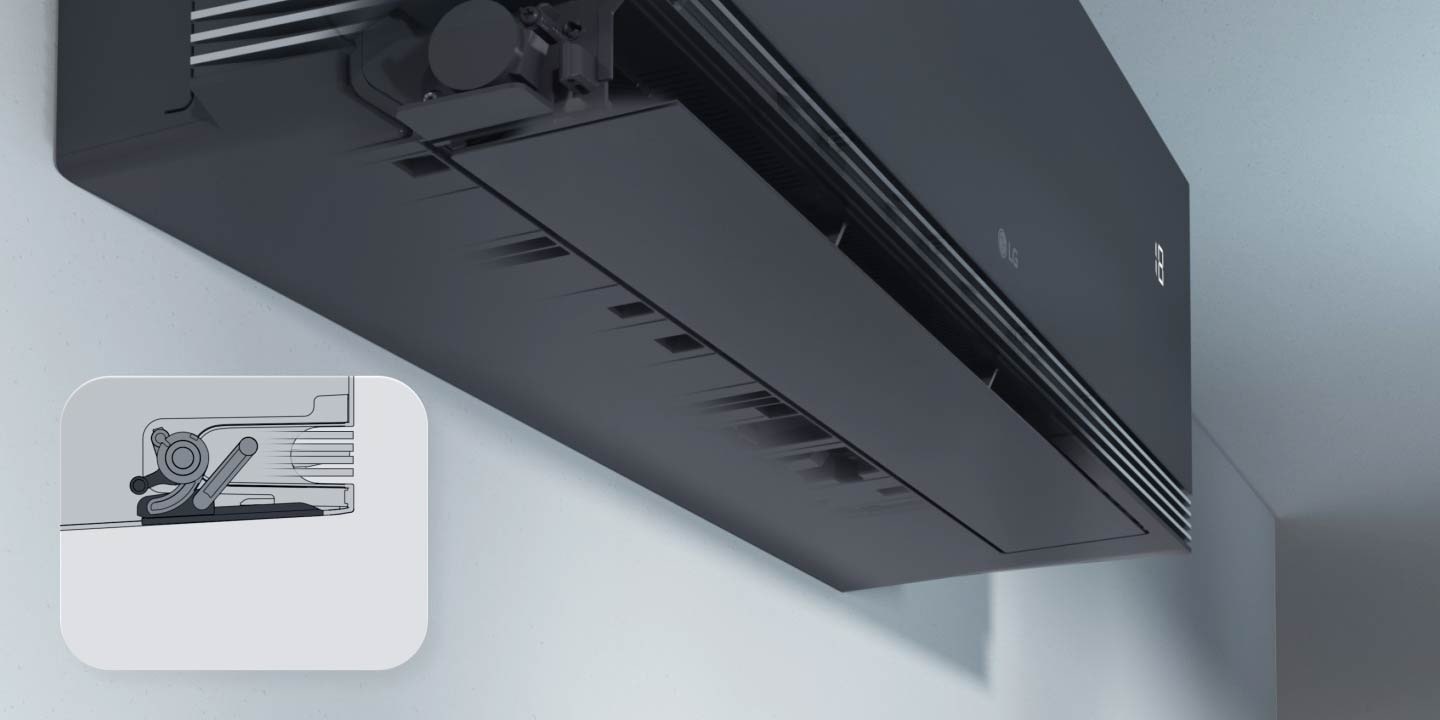 Klimatizácia LG s technológiou duálnej lamely usmerňujúca prúd vzduchu pre zvýšenú účinnosť chladenia a ohrevu.