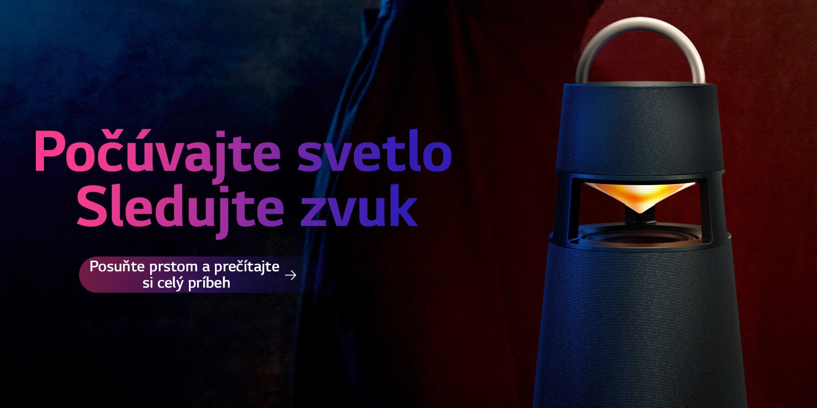 Na reproduktore XBOOM 360 XO3 svieti červené svetlo.