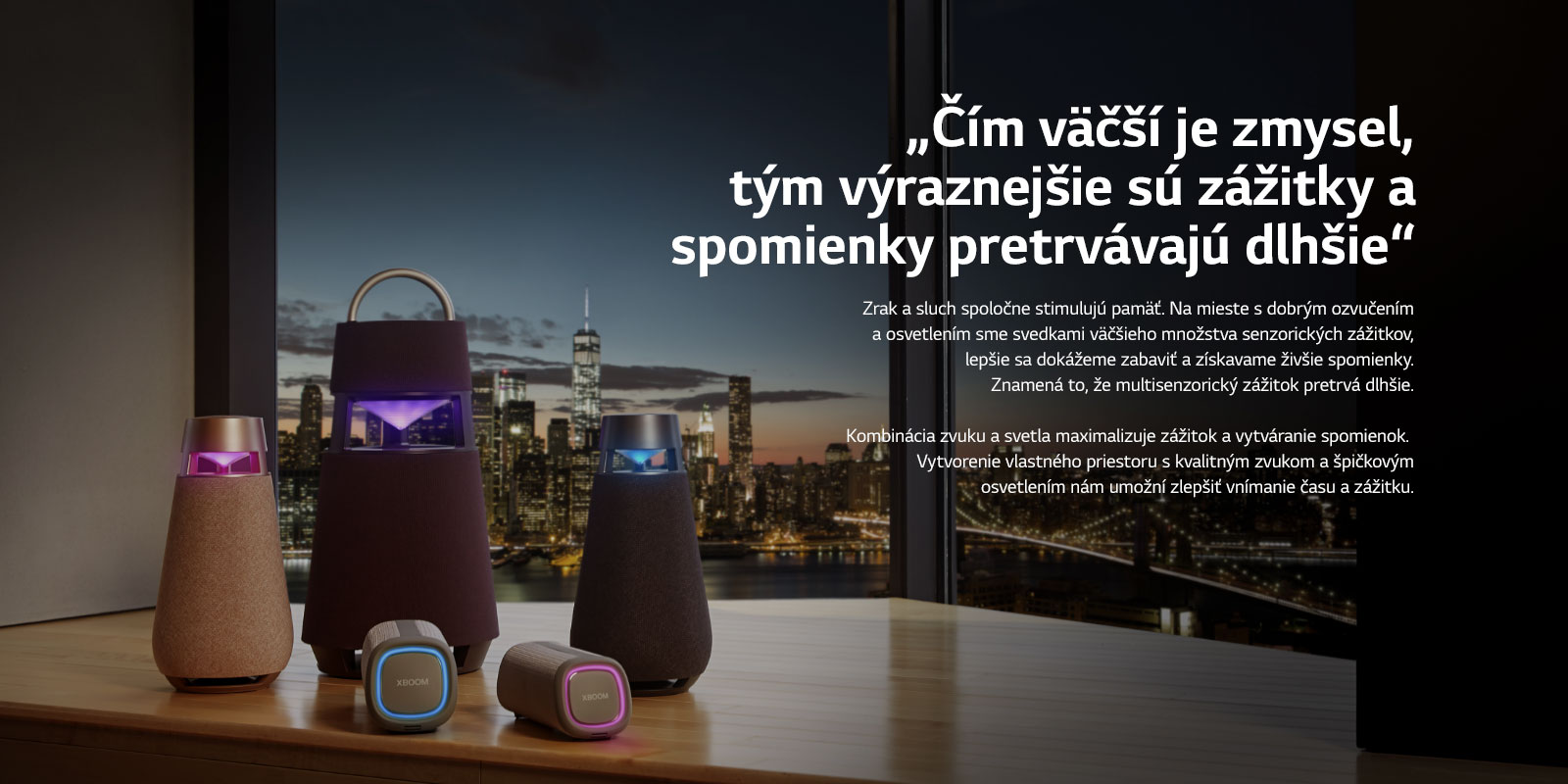 Obrázok radu reproduktorov XBOOM.