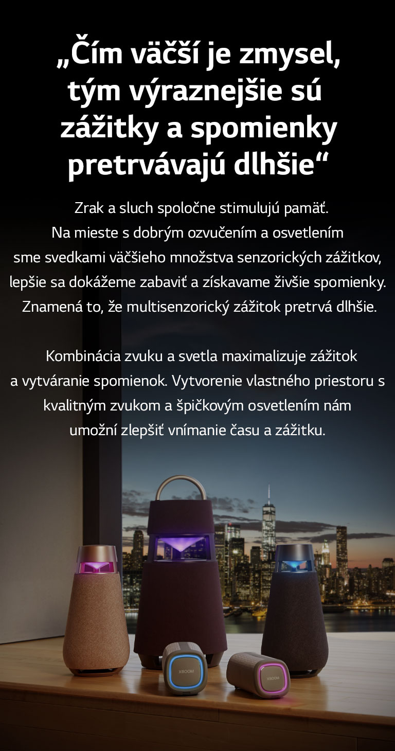 Obrázok radu reproduktorov XBOOM.