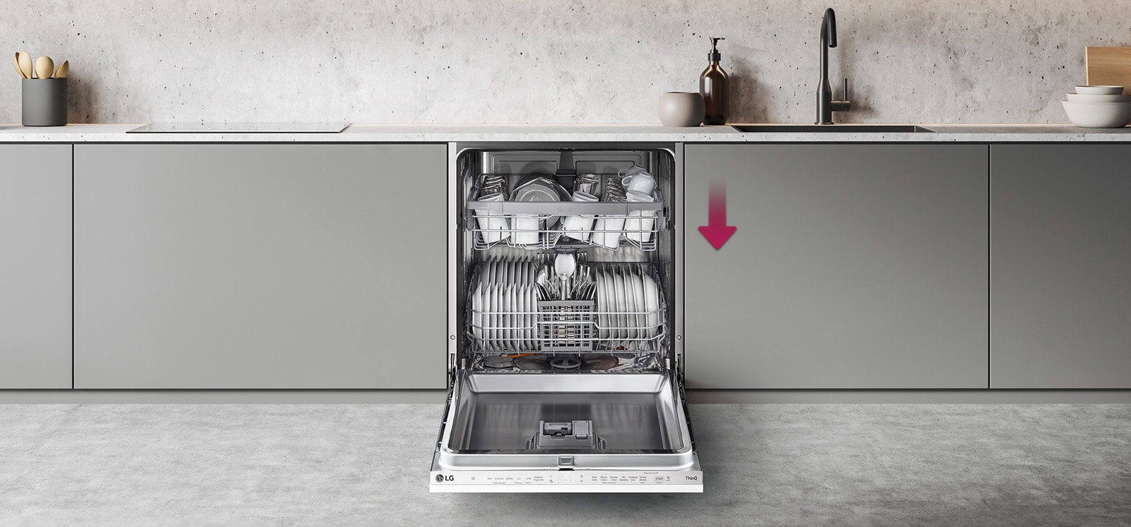 Zábery, ako upraviť stojany umývačky na rôzne druhy riadu.