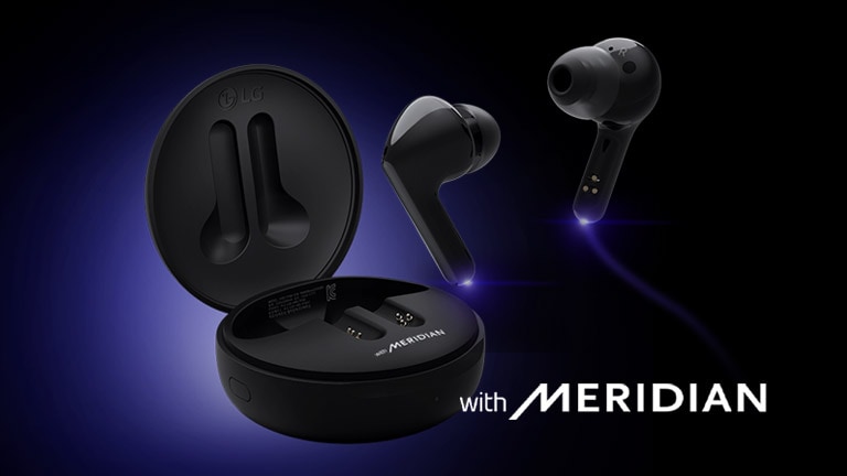 Obrázok štuplov do uší plávajúcich nad otvorenou kolískou s modrým osvetlením zvýrazňujúcim spodné konce štuplov.