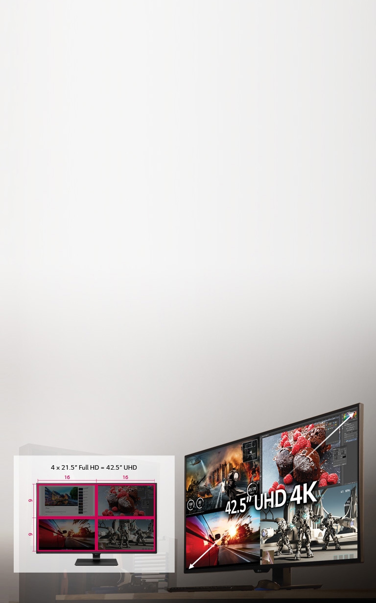 42,5-palcový monitor UHD 4K IPS<br>2