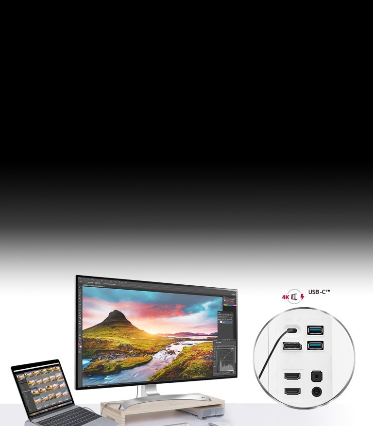 Praktické vďaka použitiu jediného kábla: USB-C™ 2