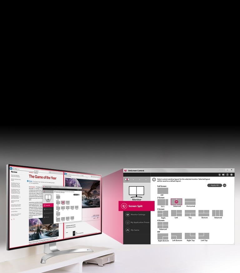 Viaceré možnosti rozdelenia obrazovky 2