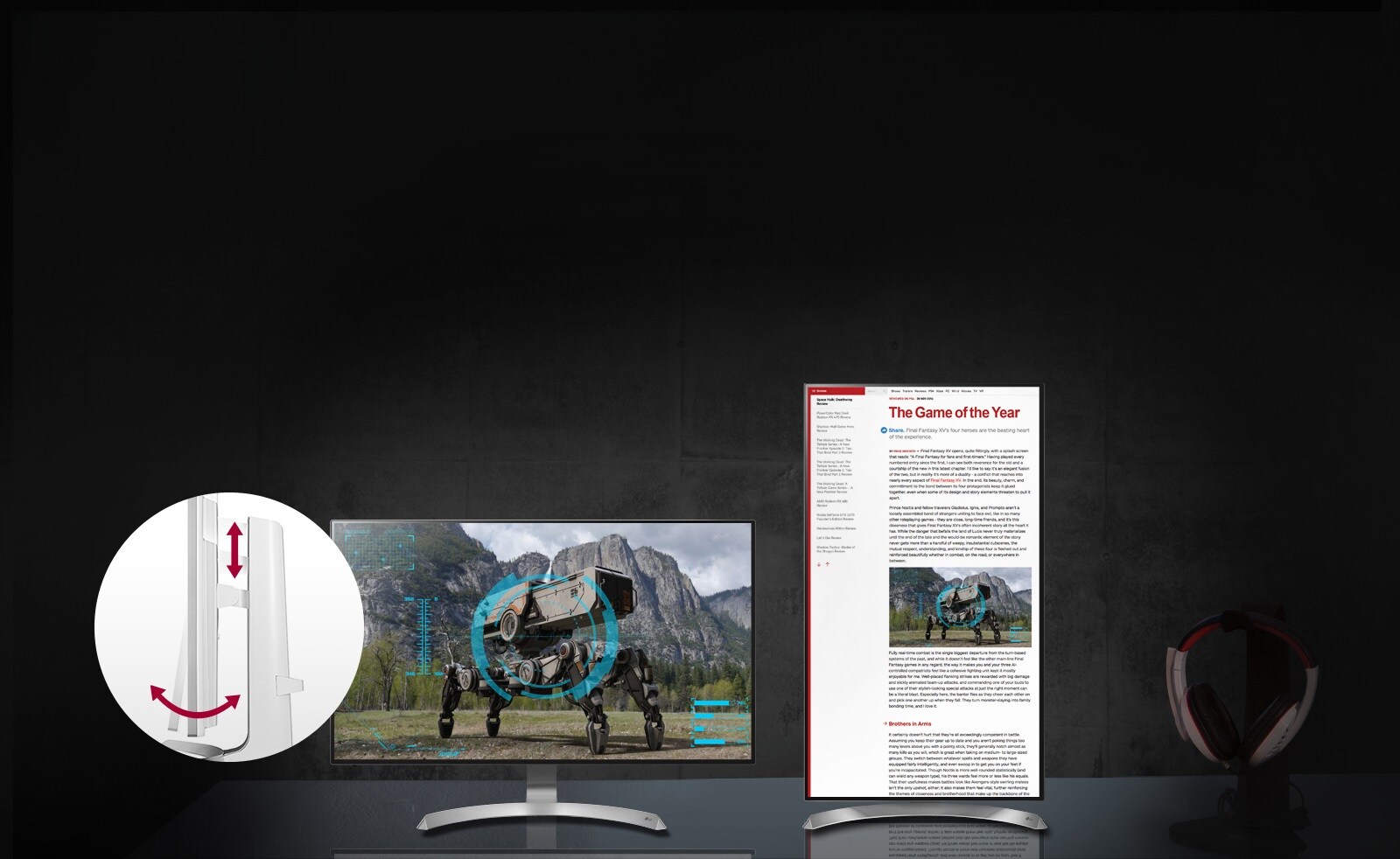 Ľahké ovládanie sklopného ergonomického stojana1