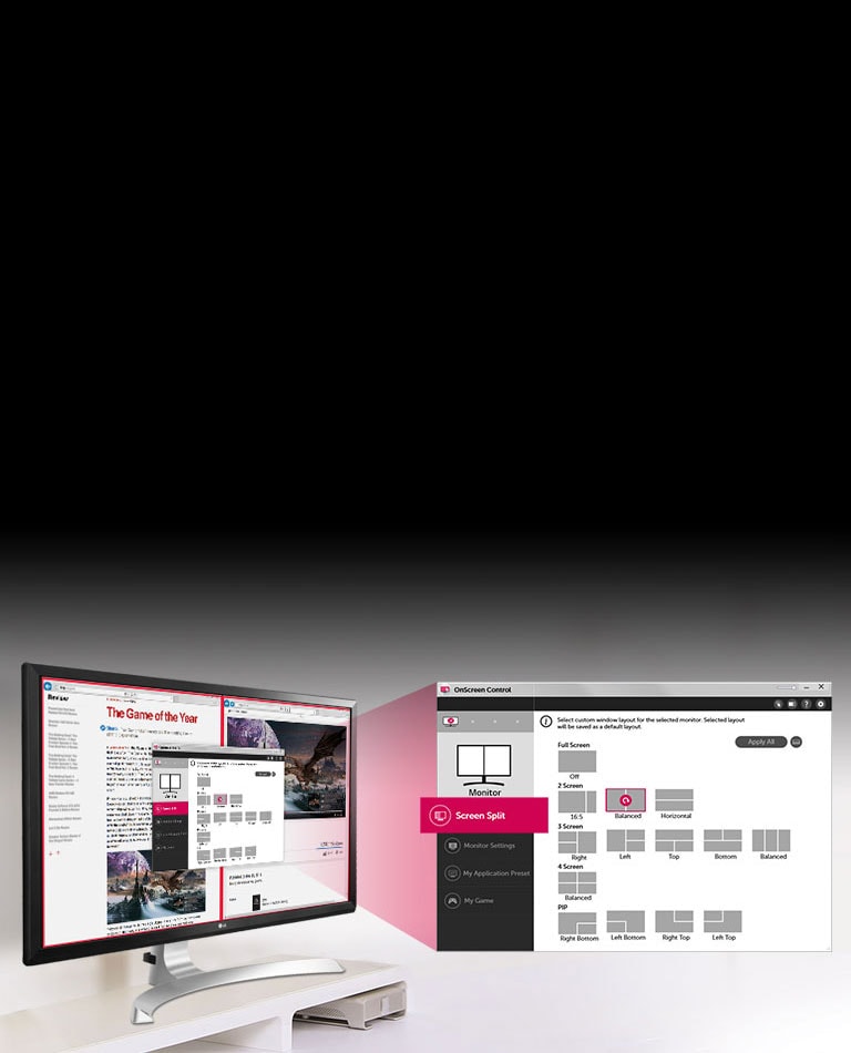 Vyberte z viacerých možností rozdelenia obrazovky2