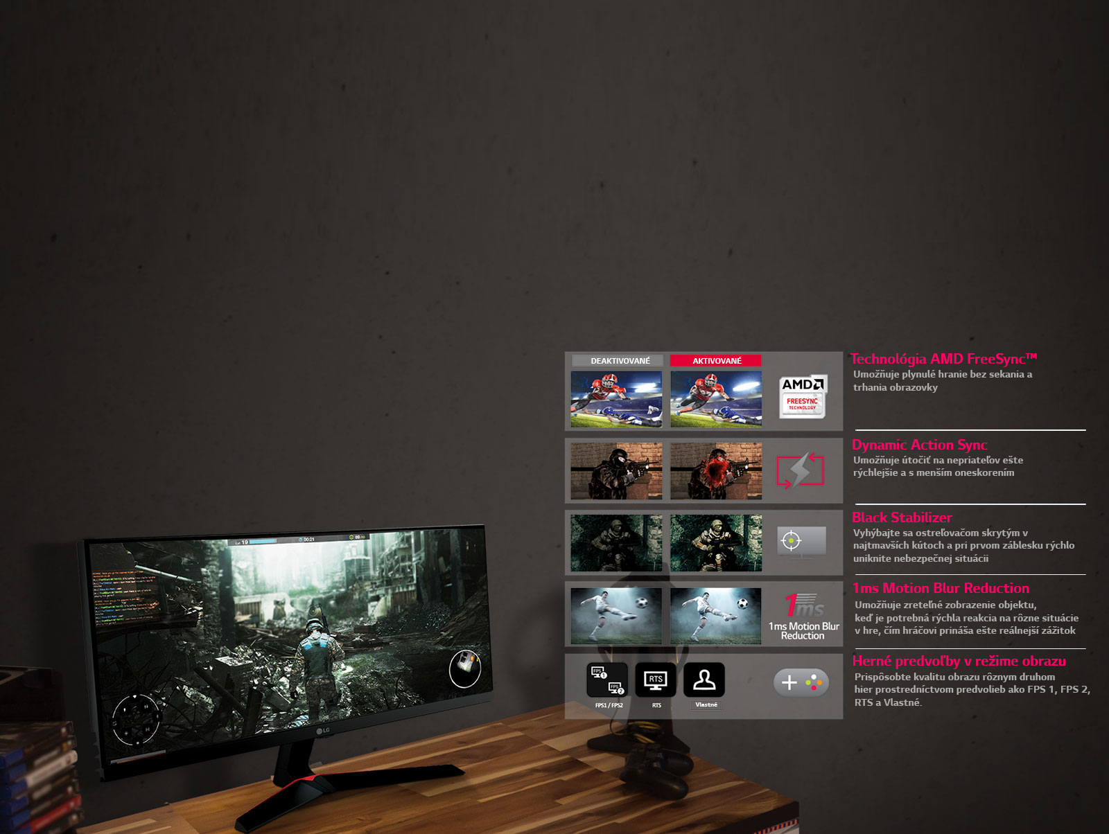 Herné funkcie vám umožní zvíťaziť: Herný režim1