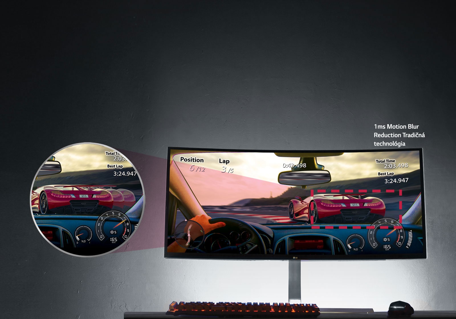 Plynulý pohyb s tech.1ms Motion Blur Reduction1