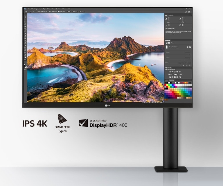 27-palcový displej IPS s&nbsp;rozlíšením UHD: špičková kvalita obrazu, sRGB, VESA DisplayHDR&nbsp;400