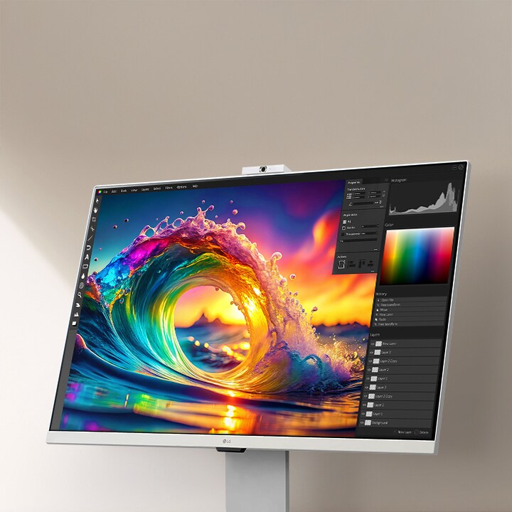 Predstavuje farebný abstraktný obraz so živými farbami v rozlíšení 4K UHD.