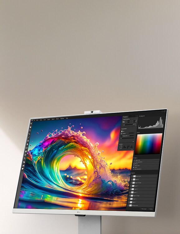 Predstavuje farebný abstraktný obraz so živými farbami v rozlíšení 4K UHD.