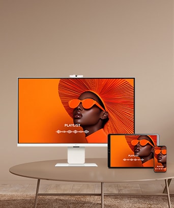 Fotografia znázorňujúca funkciu zrkadlenia inteligentného monitora.