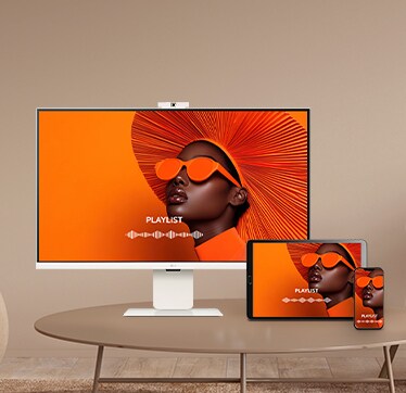 Fotografia znázorňujúca funkciu zrkadlenia inteligentného monitora.