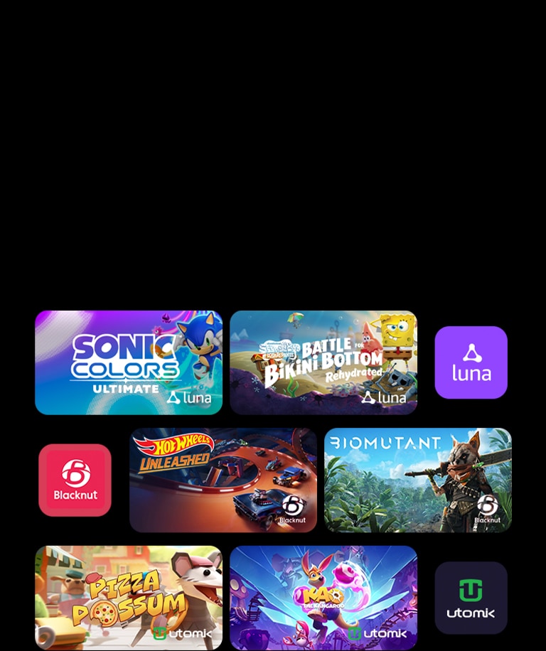 Zobrazujú sa exkluzívne herné tituly hry „Sonic Colors:Ultimate“ a „Play SpongeBob:Battle for Bikini Bottom – Rehydrated“ od spoločnosti Luna, „HOT WHEELS UNLEASHED“ a „BIOMUTANT“ od spoločnosti Blacknut, „Pizza Possum“ a „Kao the Kangaroo“ od cloudovej hernej platformy Utomik.