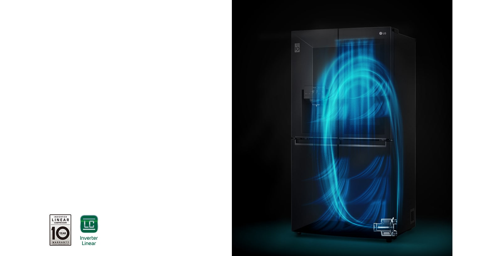 V chladničke sa udržiava stála ideálna teplota vďaka kompresoru LG Inverter Linear Compressor™.