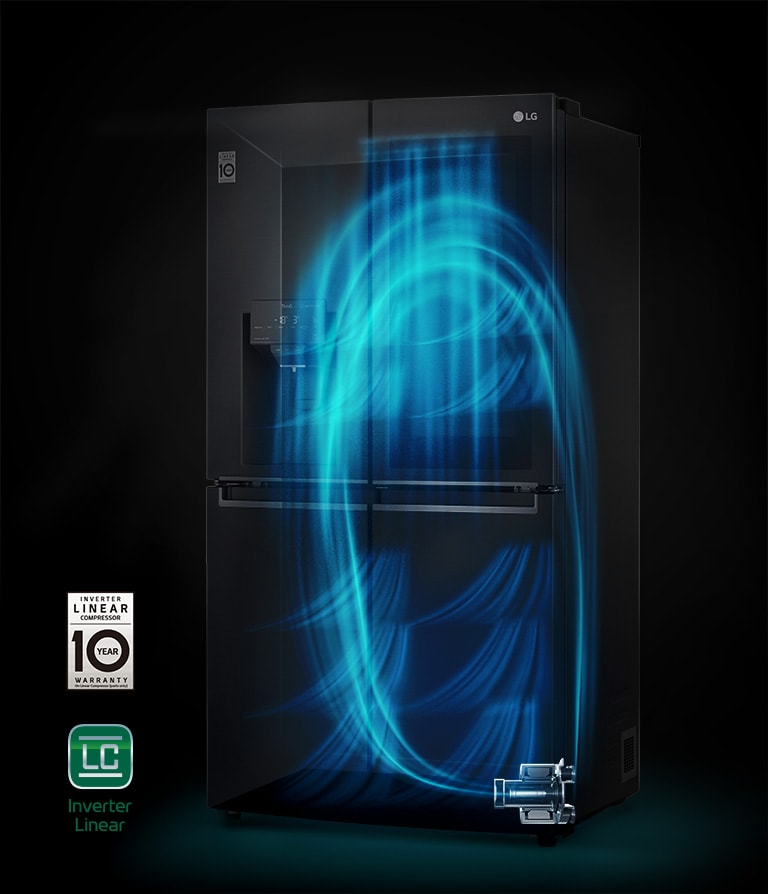 V chladničke sa udržiava stála ideálna teplota vďaka kompresoru LG Inverter Linear Compressor™.