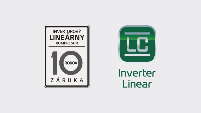 Vedľa loga 10-ročnej záruky na kompresor Smart Inverter Compressor sa nachádza logo Smart Inverter.