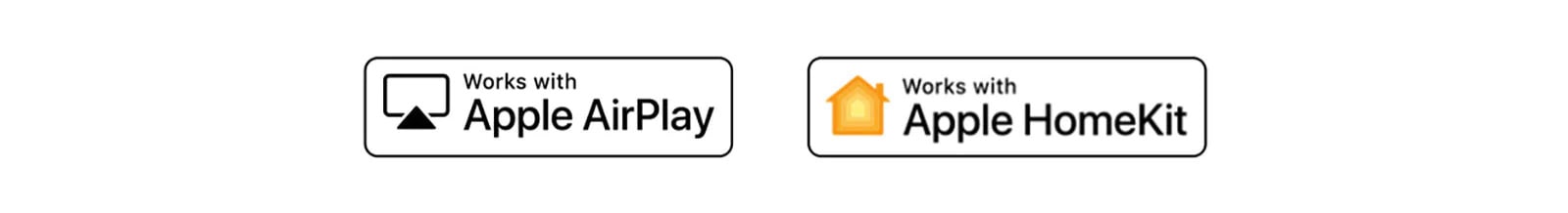 Detaily zobrazujúce logá Hey Google, alexa, Apple Airplay a Apple HomeKit, s ktorými je ThinQ kompatibilné.