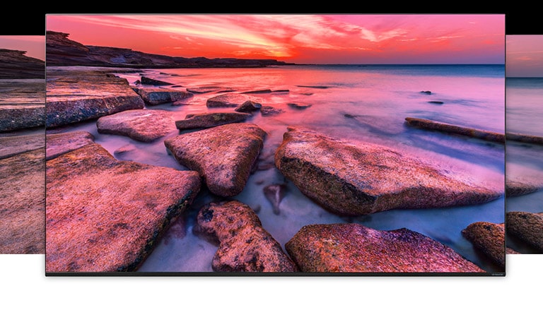 Televízna obrazovka s prírodnou panorámou