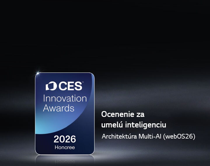 Logo CES Innovation Awards 2026 Honoree sa zobrazuje na tmavom pozadí. Architektúra Multi-AI bola ocenená v kategórii Umelá inteligencia.	