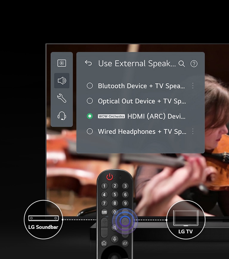 Na obrazovke televízora je zobrazené rozhranie na zmenu nastavení.