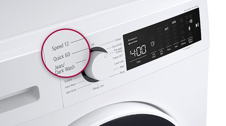 Displej práčky je zvýraznený