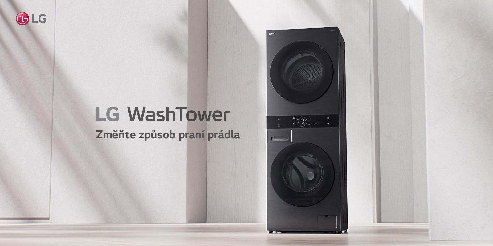 Produkty LG WashTower sú umiestnené v interiéri.