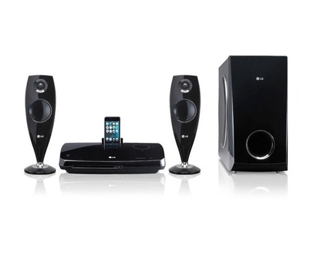 LG 2.1 DVD home cinema system with iDock, HT33S