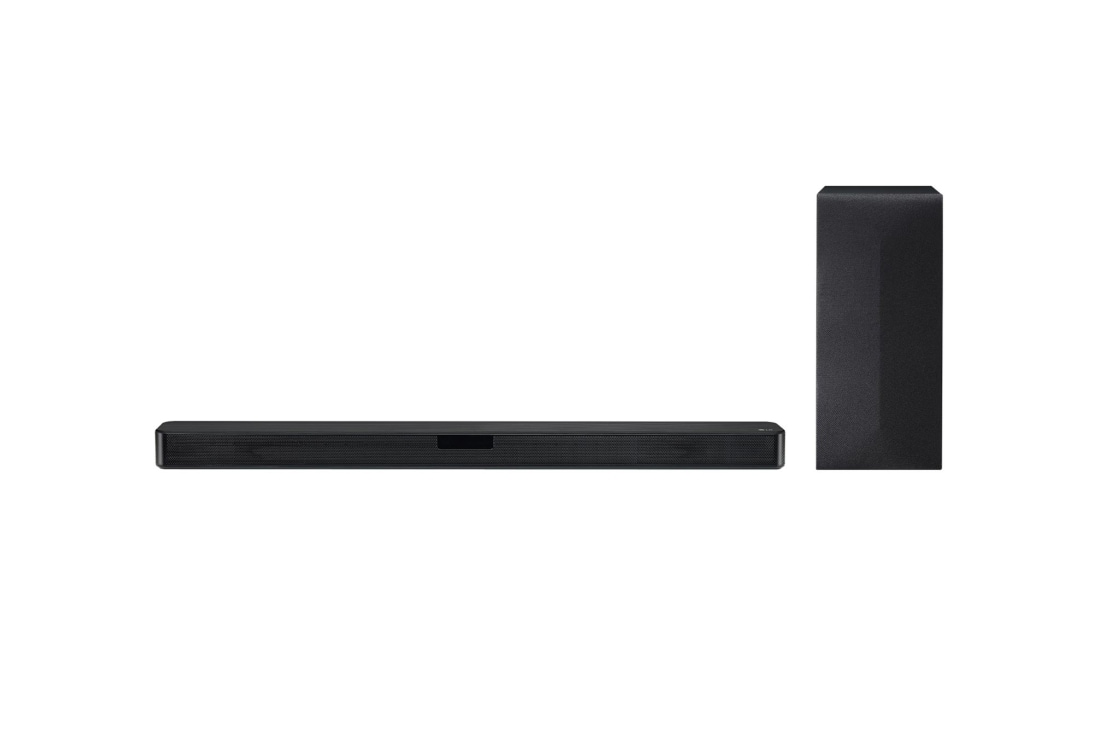 LG Sound Bar SN4, pohľad spredu so subwooferom, SN4