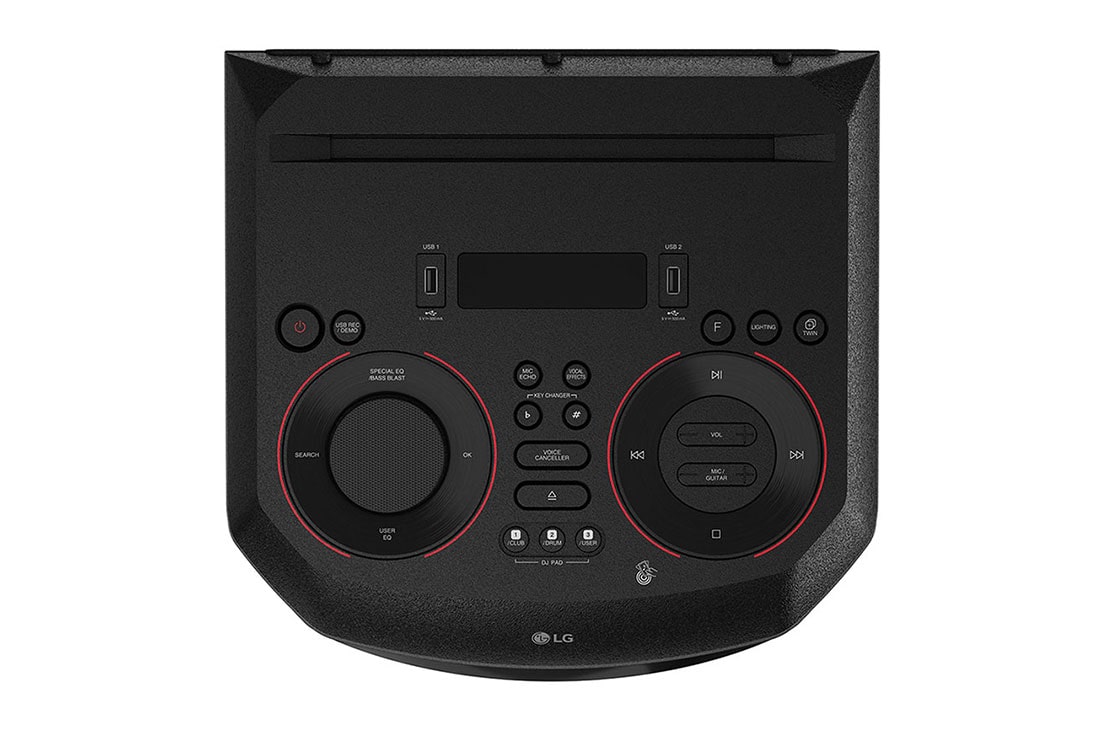 LG XBOOM ON7 Audio systém, detailný pohľad na vrchný ovládací panel, ON7, thumbnail 13