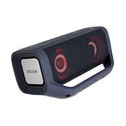 LG PN5 Audio systém, Pohľad zľava z uhla 30 stupňov na LG XBOOM Go s červeným osvetlením., PN5, thumbnail 6