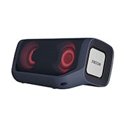 LG PN5 Audio systém, Diagonálny pohľad na pravú stranu reproduktora LG XBOOM Go so zeleným osvetlením natočenú dopredu., PN5, thumbnail 14