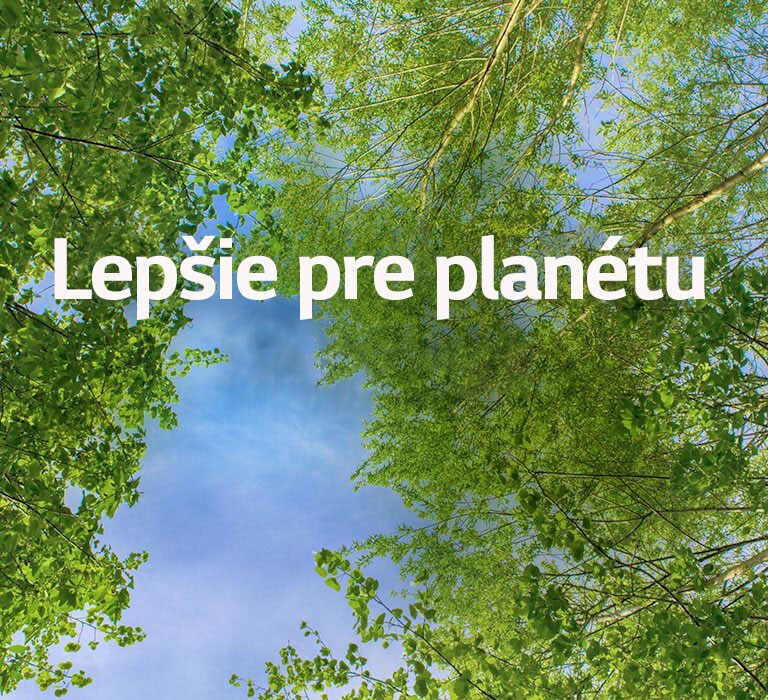 Zelený obrázok plný bohato listnatých stromov, medzi ktorými presvitá obloha